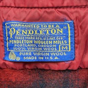 Vintage Pendleton Shadow Plaid Flannel Size M Short Sleeve Wool Board Shirt image 3