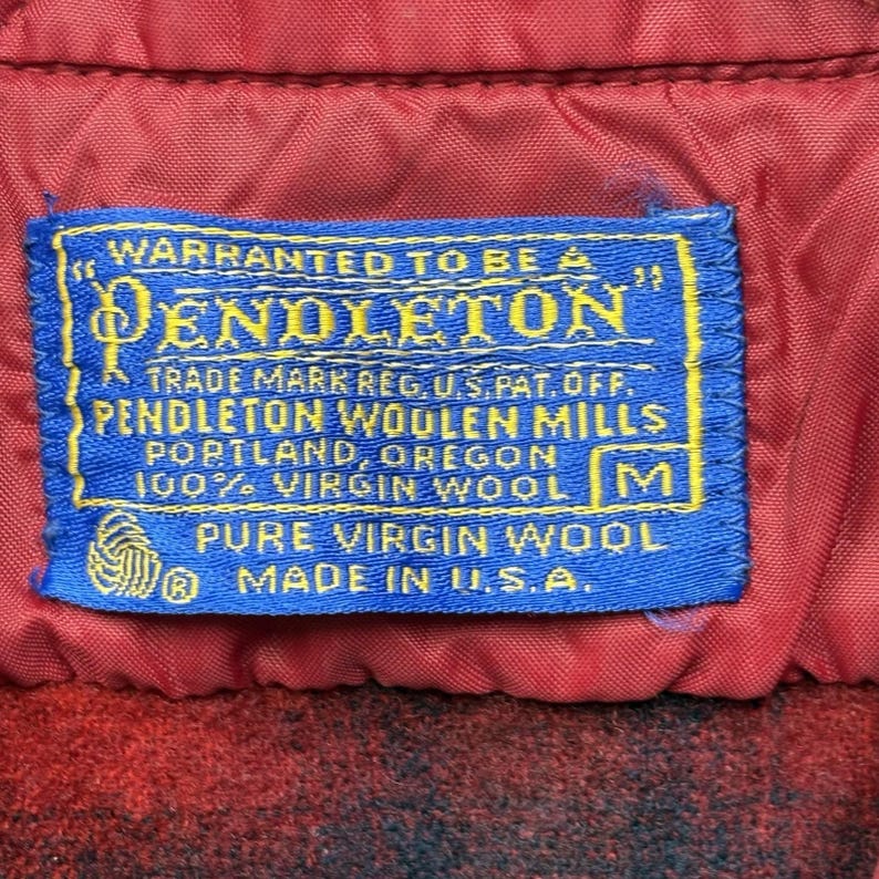 Vintage Pendleton Shadow Plaid Flannel Size M Short Sleeve Wool Board Shirt image 3