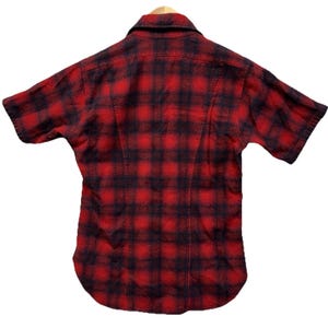 Vintage Pendleton Shadow Plaid Flannel Size M Short Sleeve Wool Board Shirt image 2