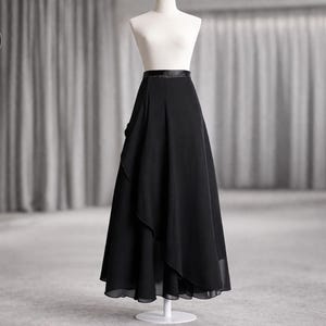 Chiffon Dance Skirt | Tie-Waist Asymmetrical Hem, Lightweight Wrap Tutu
