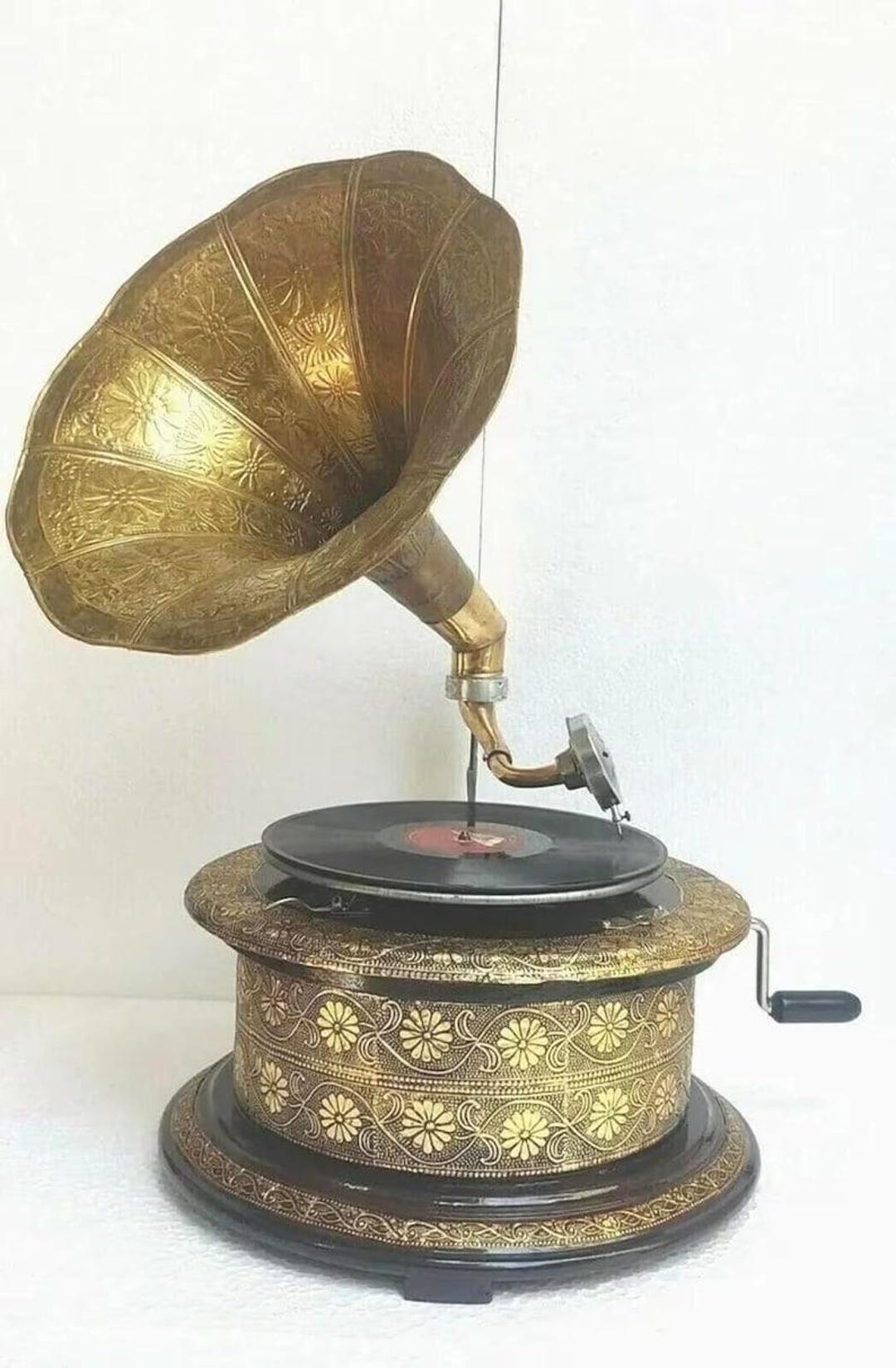 Shellac Player Handmade HMV Solid Wood Gramophone: Working Shellac Record Player ...