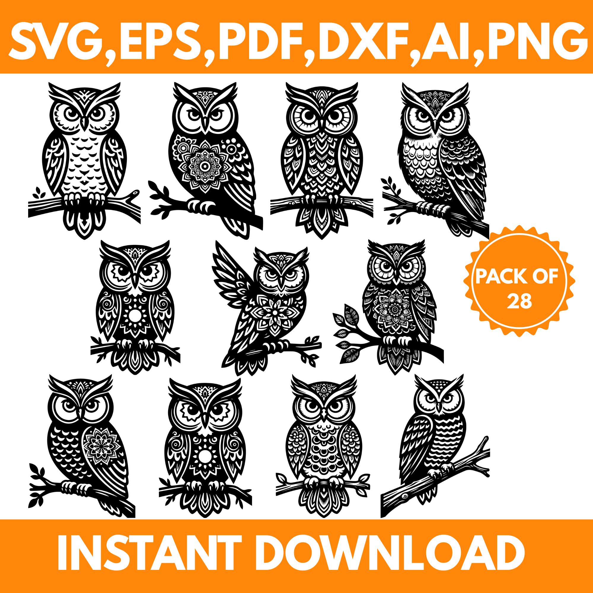 Mystic Owl SVG PNG Cut Files for Cricut Bundle 28 Designs