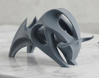 Abstract Bull Sculpture | 3D Printed PLA Figurine, Modern Art Home Décor