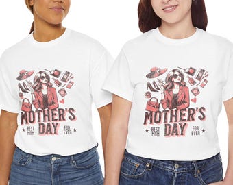 Fashion Illustration Mother's Day Graphic Tee | Vintage Chic Mom Shirt
