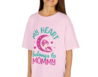 Kids T-Shirt | Mommy Moon Baby Sleepy Stars Typography
