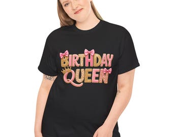 Birthday Queen Tee | Pink Bows, Gold Crown, Thankful Back