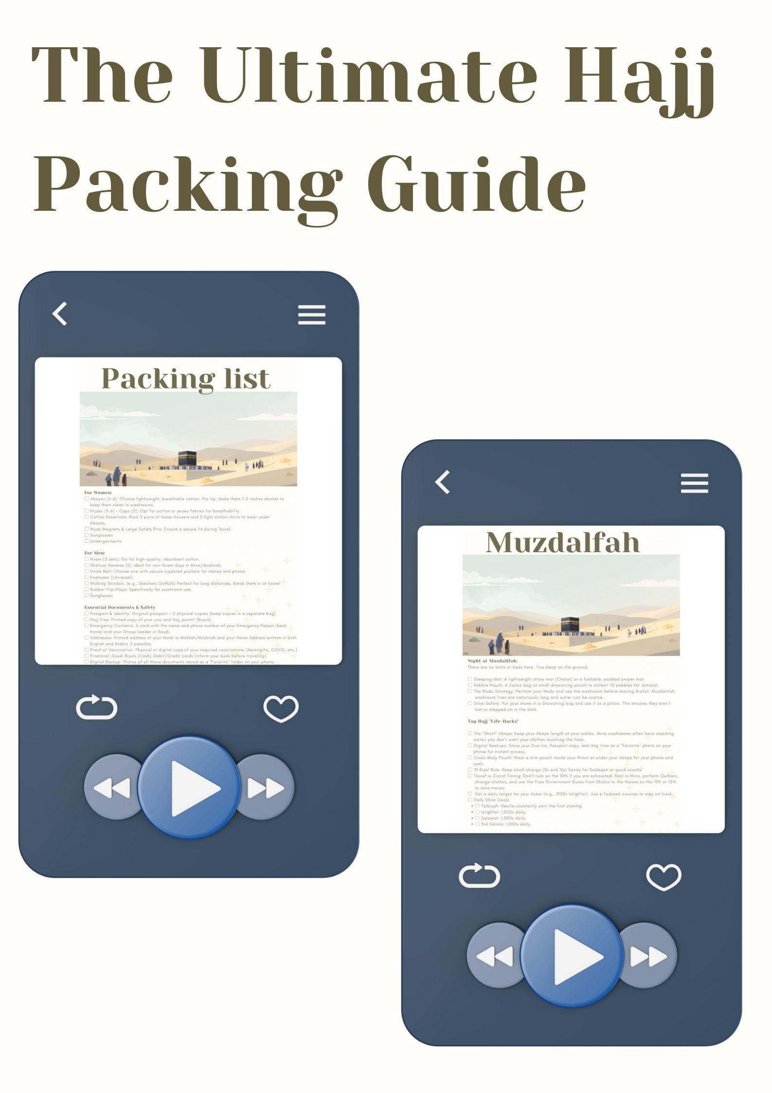 Hajj 2026 Packing Guide & Checklist | 5-day Ritual Roadmap (digital ...