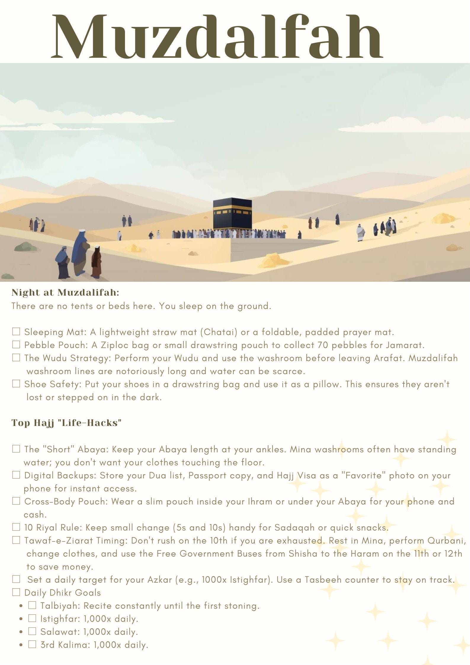 Hajj 2026 Packing Guide & Checklist | 5-day Ritual Roadmap (digital ...