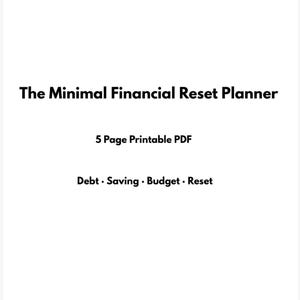 Minimal ekonomisk återställningsplanerare | Budget- och skuldspårare (PDF-nedladdning, A4-version)