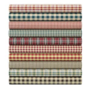 NovusFab 10Pcs 40x50cm Quilting Cotton Fabric Squares, Plaid Christmas Tartan Fabric for Sewing, Fat Quarters Bundles DIY Patchwork