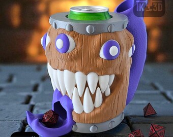 Mimic Treasure Chest Monster Dice Tower & Can Cooler for RPG Gaming