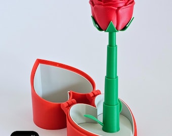 Theatrical Pop-Up Rose Heart Box | Romantic Proposal & Gift Display