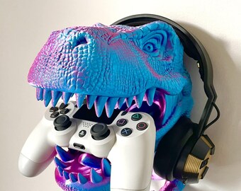 Realistic T-Rex Dinosaur Head Wall Hanger - PLA Plastic Organizer for Dino Fans