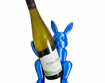 Naughty & Nice Bunny Wine Bottle Holder - Funny Rabbit Wine Rack Decor Gift