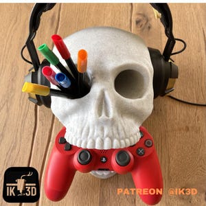 Skull Holder for Pen Headset or Game Controllers