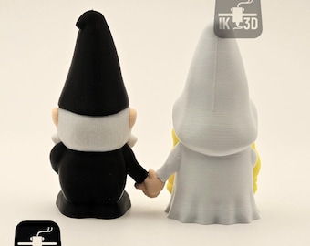 Bride & Groom Wedding Gnomes Figurines - Unique Cake Topper and Gift