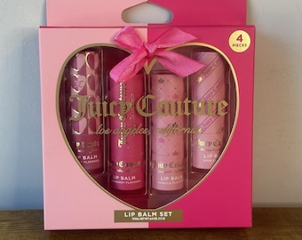 Zestaw balsamów do ust Juicy Couture 4 szt. o zapachu wanilii i jagód z różą