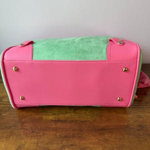 New Juicy Couture Classic Scottie Dogs Green Pink Daydreamer Tote Handbag Y2K image 6