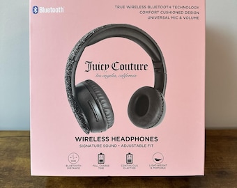 Nieuwe draadloze Juicy Couture-koptelefoon Bedazzled Gems Black Bluetooth-elektronica