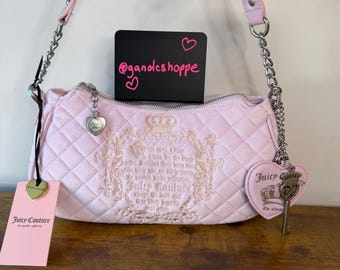 New Juicy Couture Juicy Tale Shoulder Handbag Sandstone Lilac Mist Pink Charm