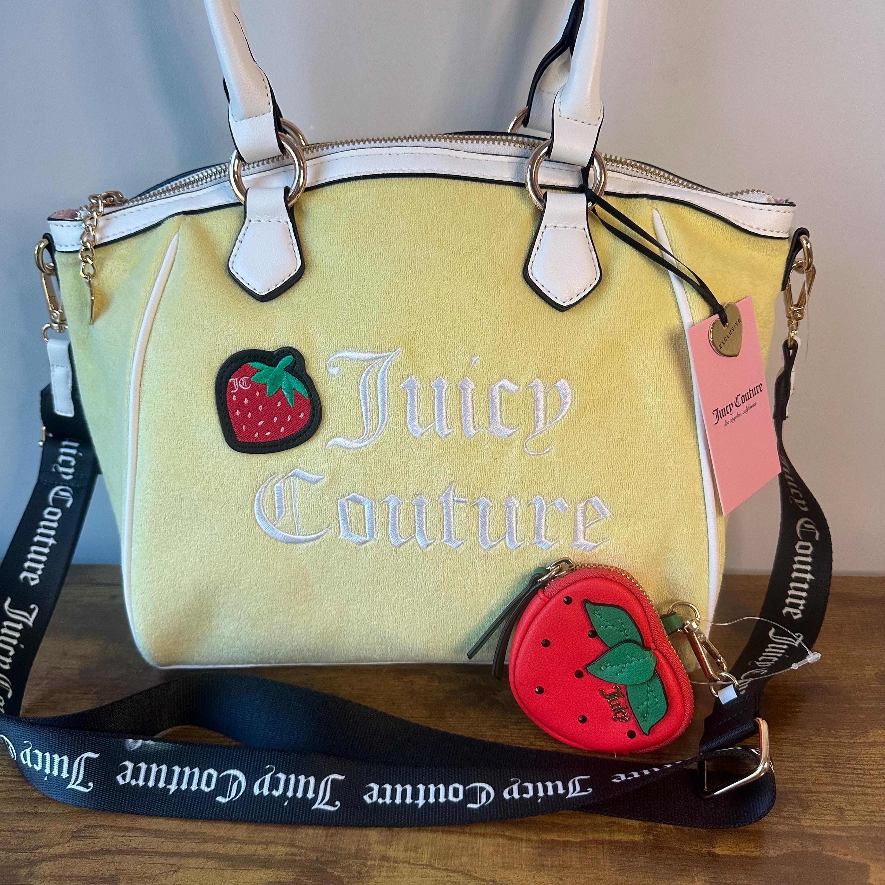 Juicy Couture ハンドバッグ ストロベリー　イエロー New Juicy Couture Sweet Juicy Strawberry Yellow White Tote Handbag