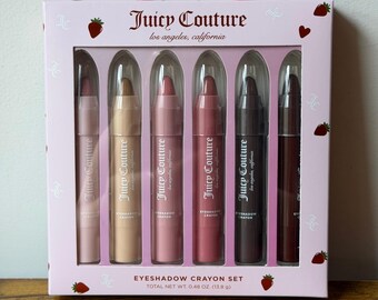 Neue Juicy Couture 6 Pc Lidschatten Buntstift Set Make-up Kosmetik Rot Rosa Gold