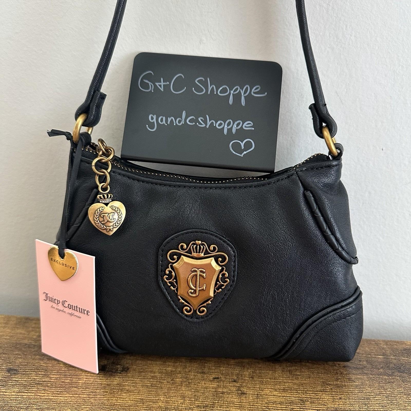 Juicy Couture ハンドバッグ 刺繍ロゴ チャーム レザー ベロア 【公式 