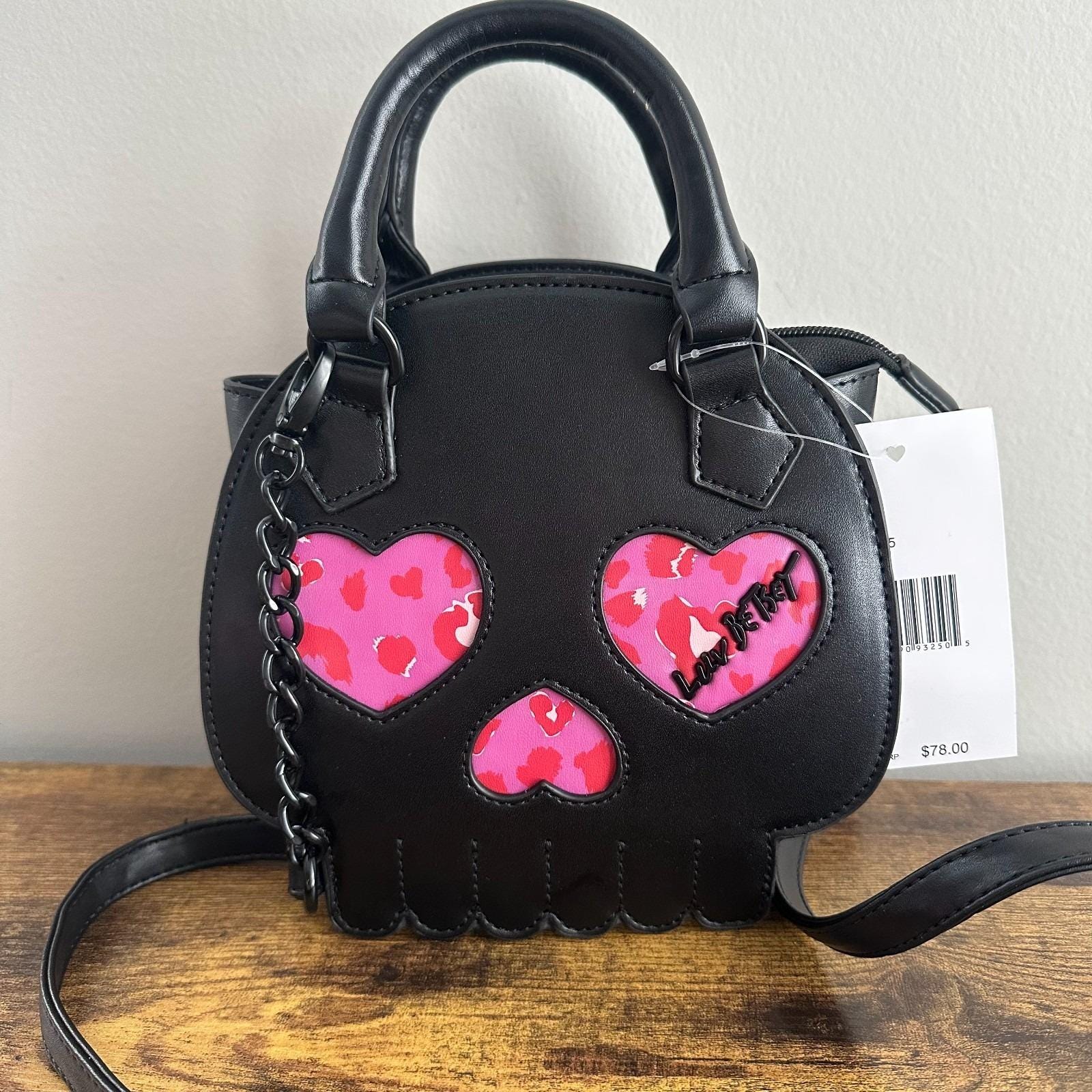 Betsey Johnson Black Quilted Skull Backpack with Pink and Yellow Zippers Betsey Johnson Backpack main image 4