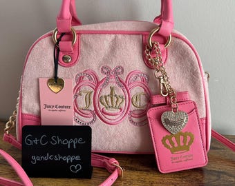 Juicy Couture Pink Mini Shoulder Bag: Y2K Heart Charm Purse - Etsy