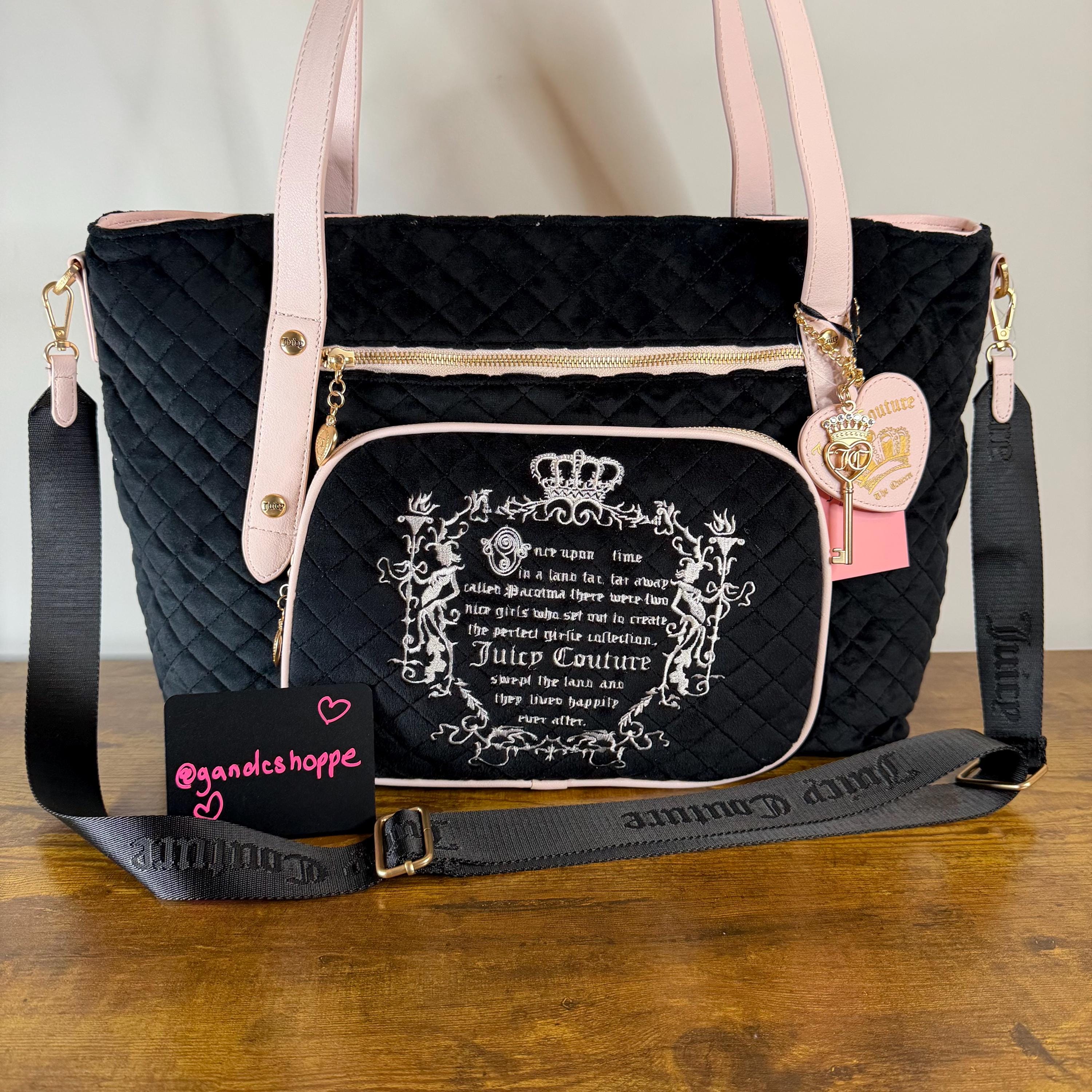 New Juicy Couture Juicy Tale Black Pink Weekender Shoulder