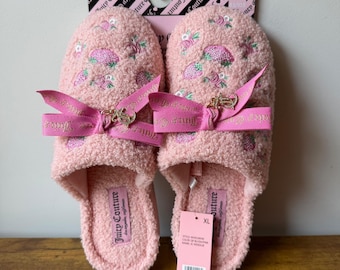 Nieuw Juicy Couture 9.5-10.5 roze Strawberry Bow pantoffels schoenen JC Charm Coquette