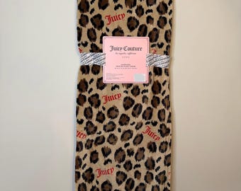 Nueva manta Juicy Couture con estampado de leopardo marrón, 60 x 70 cm, rosa y adorable animal.
