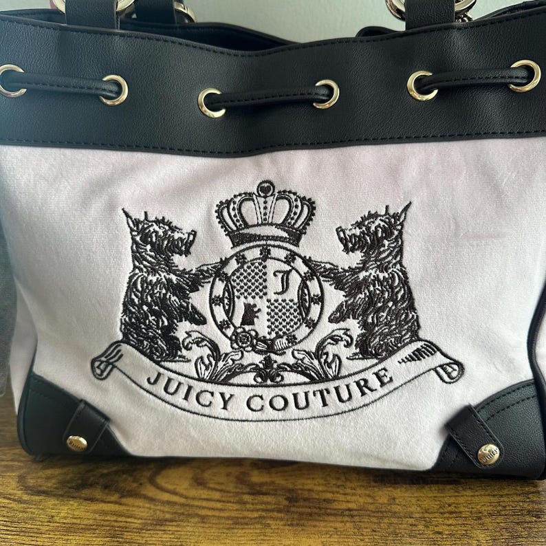 New Juicy Couture Classic Scottie Dogs Daydreamer Viral Tote Shoulder Bag Pink image 2