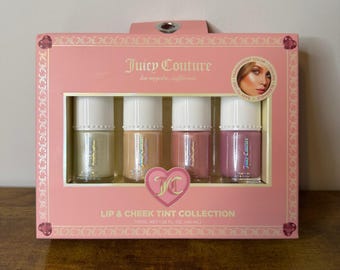 Neues Juicy Couture 4-teiliges Set: Lippen- und Wangen-Tönung, Rouge, Schimmer-Make-up, Kosmetik, Rosa-Glow