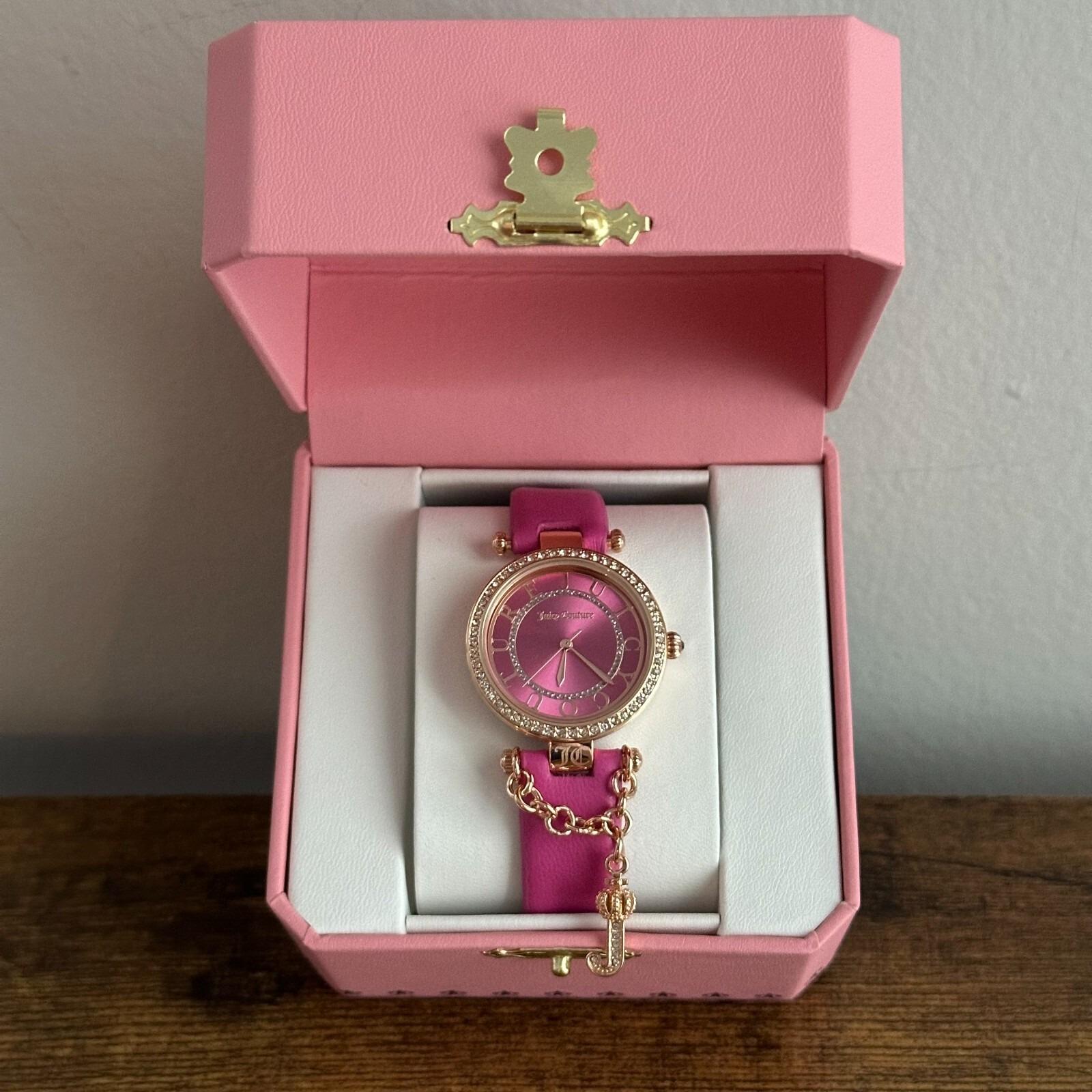NWT Juicy Couture Pink Heart Roman Watch and gold/silver tone adjustable band. juicy couture charm watch products for sale | eBay main image 3