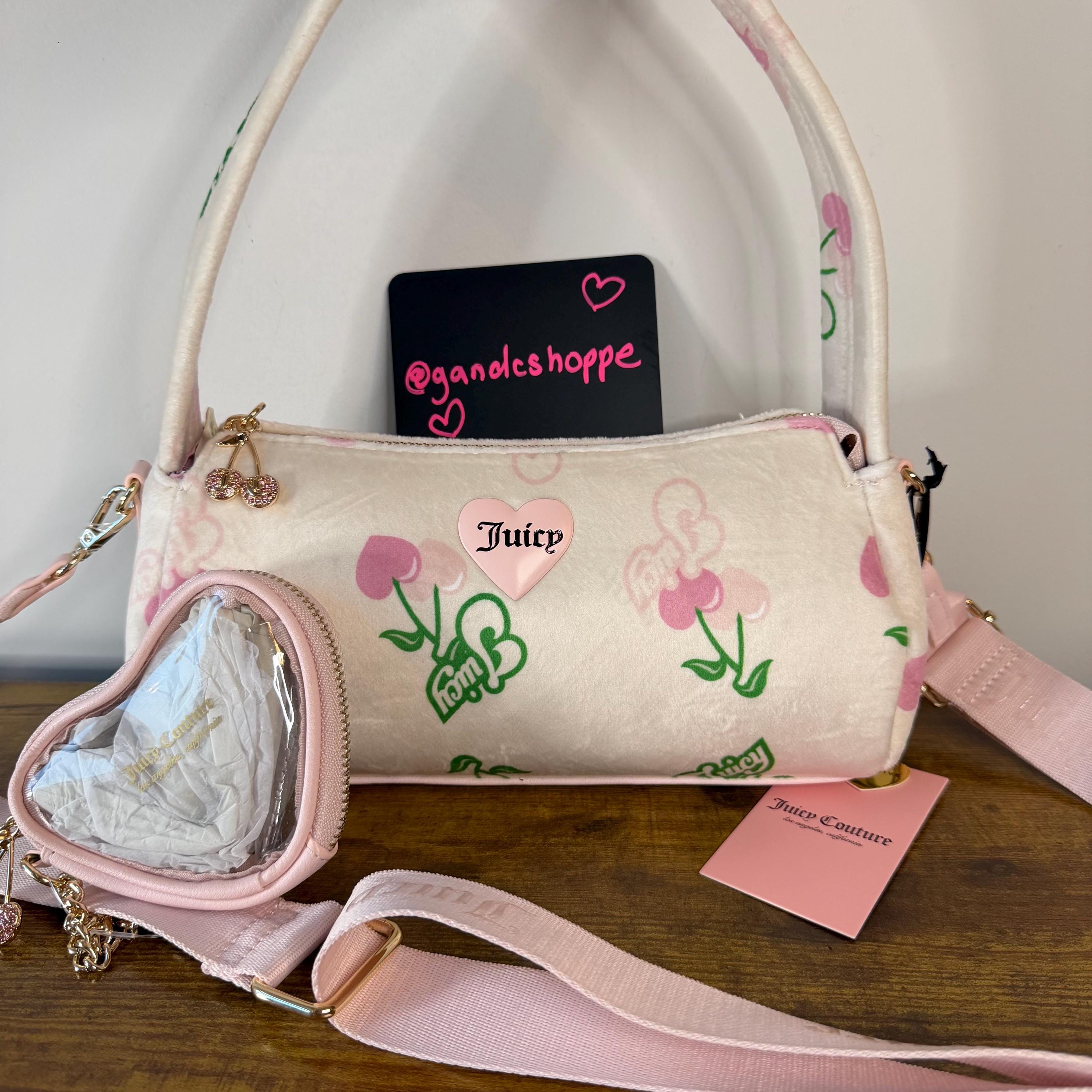 New Juicy Couture Retro Cherry Shoulder Crossbody Handbag Light