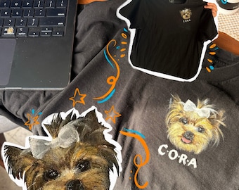 Custom Hand-Painted Dog Shirts Of Your Dog!