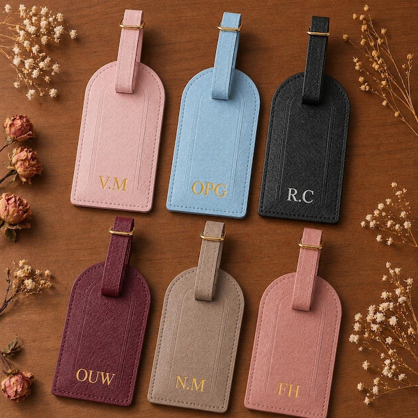 Juego de portapasaportes y etiqueta para equipaje personalizados, cartera de viaje personalizada, juego de regalo de viaje con monograma, artículos de viaje personalizados para bodas