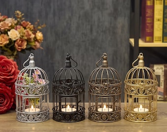 Decorative Bird Cage, Vintage Iron Birdcage, Ornate Metal Cage Decor, Wedding Table Centerpiece, European Style Home Decoration