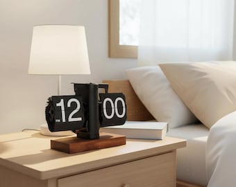 Vintage Flip Clock Desk Clock, Retro Mechanical Flip Clock, Mid Century Desk Clock, Office Table Clock