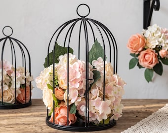 Decorative Metal Birdcage, Wedding Candle Holder, Hanging Flower Cage, Vintage Bird Cage Decor, Photography Prop, Jewelry Display