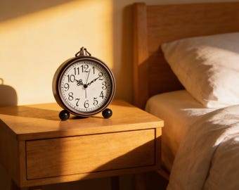 Vintage Retro Alarm Clock, Classic Metal Desk Clock for Bedroom