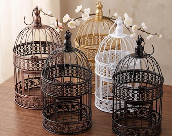 Decorative Metal Bird Cage, Wedding Flower Cage, Vintage Style Hanging Birdcage, Floral Display Holder, Home Decor Centerpiece