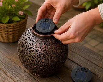6 Pieces Solar Lantern Replacement Tops, LED Solar Light Lids, 7 Lumen Outdoor Lantern Parts, Replacement Solar Light Insert