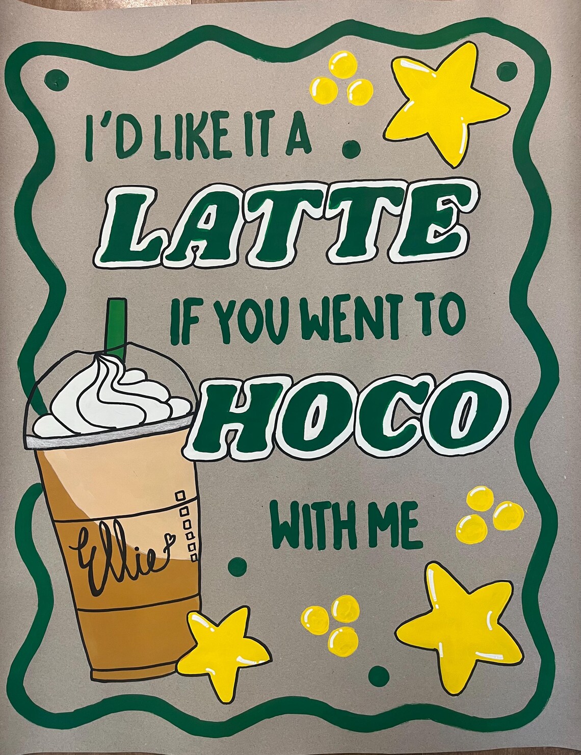 Promposal Banner Homecoming Poster | Custom | Hand Painted | Brown Paper Banner ...