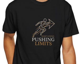 Pushing Limits hardloopshirt met pijlafbeelding | Motiverend atletisch T-shirt