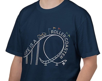 Het leven is een achtbaan T-shirt | Rollercoaster T-shirt met print