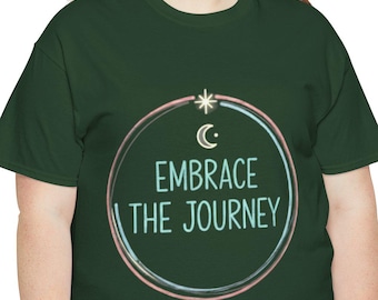 omarm de reis T-shirt | Halve maan, retro cirkeltypografie