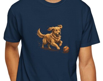 Golden retriever speelt met bal T-shirt | Hondenliefhebber-T-shirt