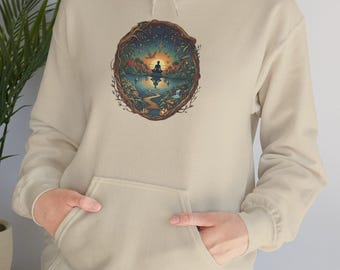 Vind je innerlijke rust-hoodie | Zen-meditatie boskunst